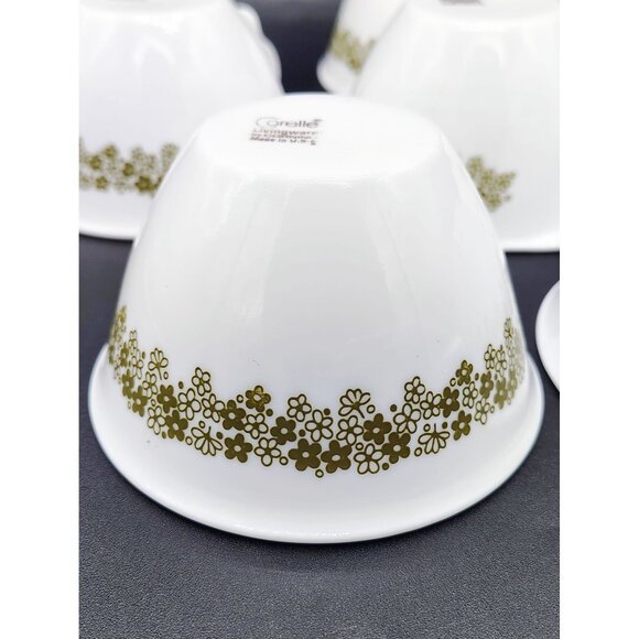 Coffee Cups Spring Blossom Green Crazy Daisy Corning Ware Vintage Lot of 7 - Picture 12 of 13